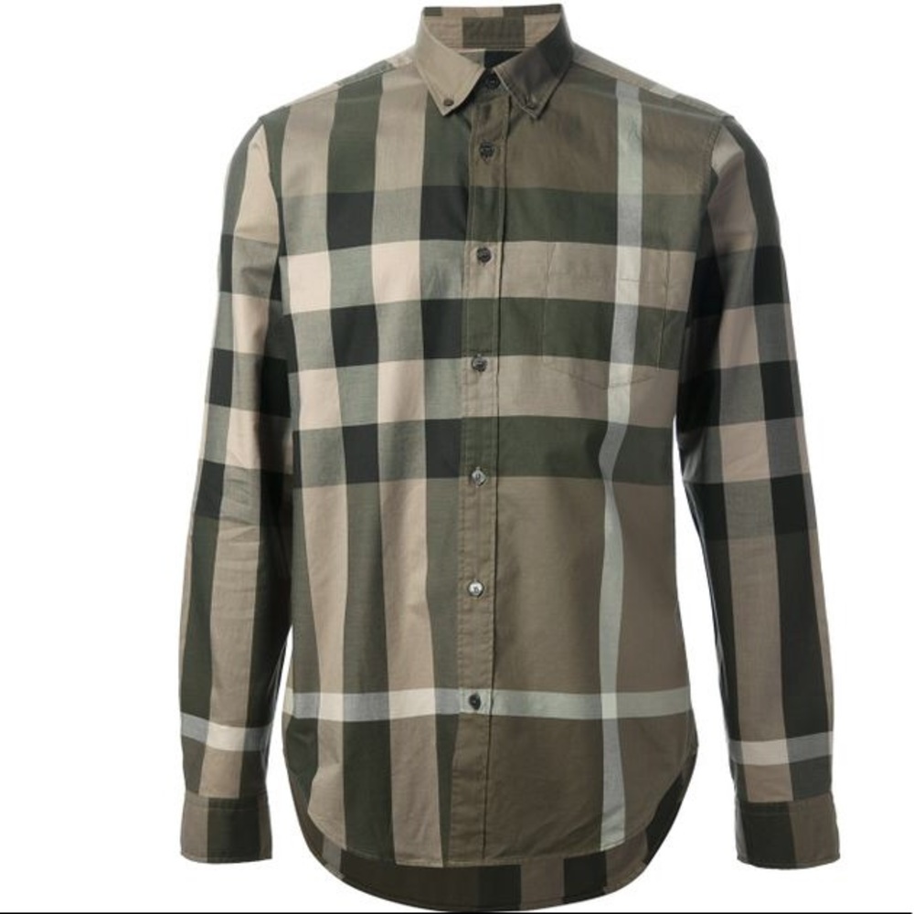 SOLD-BURBERRY BRIT EXPLODED CHECK BUTTON DOWN - Picture 3 of 8